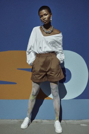 Abstract Marbled Pattern Sheer Tights