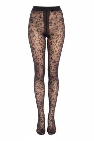 Elegant Swirl Pattern Sheer Tights