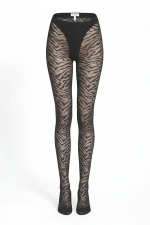 Black Zebra Print Sheer Fashion Tights