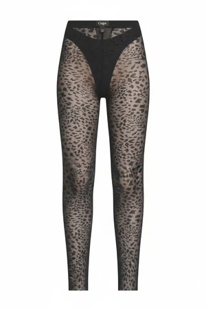 Black Leopard Print Sheer Tights