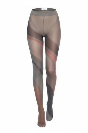 Grey Abstract Pattern Tights