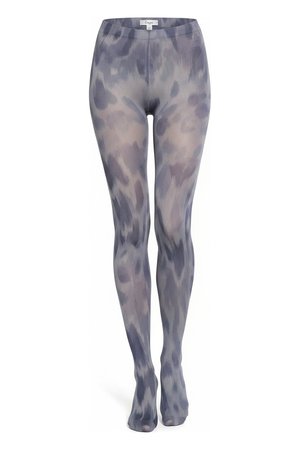 Abstract Blue Grey Patterned Tights