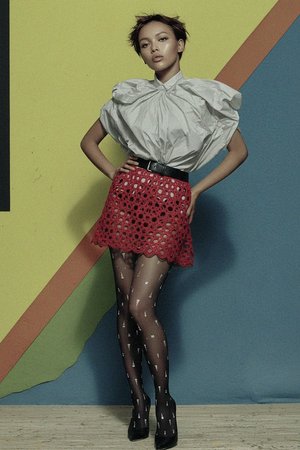 Black Sheer Tights with Shimmering Square Pattern