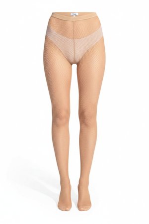 Classic Beige Fishnet Tights