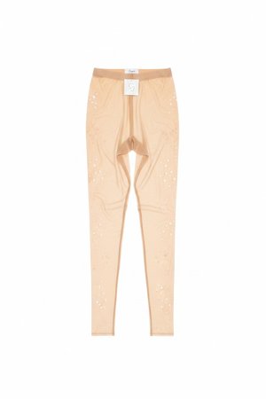 Playful Polka Dot Sheer Tights - Beige