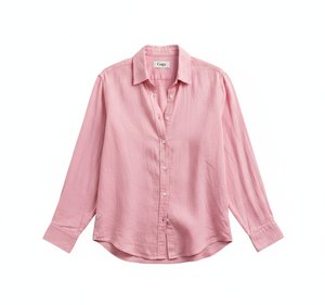 Relaxed Pink Linen-Blend Button-Up Shirt