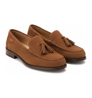 Classic Brown Suede Tassel Loafers