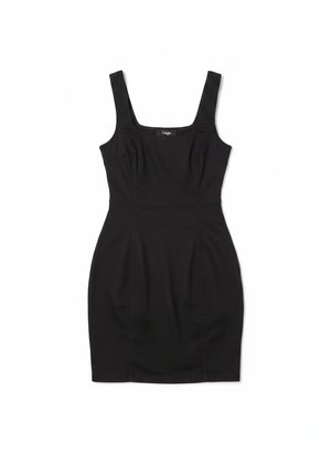 Classic Black Square Neck Mini Dress