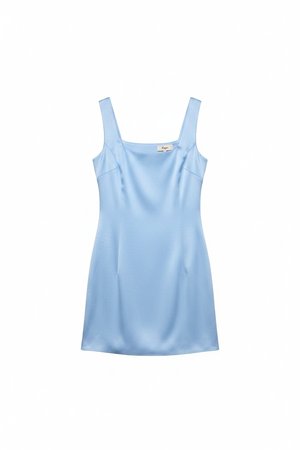 Elegant Sky Blue Sleeveless Mini Dress