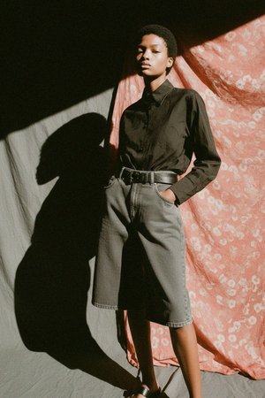 Grey Relaxed Fit Knee-Length Shorts