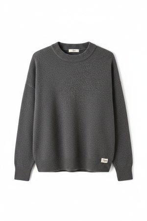 Soft Grey Oversized Knit Pullover
