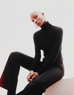 Classic Black Straight Leg Pants with Front Seam Detail