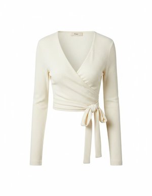 Long Sleeve Ribbed Wrap Top