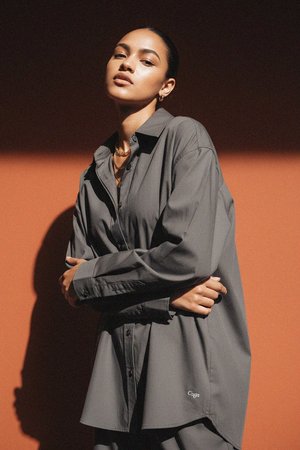 Oversized Button-Down Collared Shirt