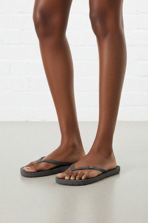 SLEEPERS Dark Grey Textured Comfort Flip-Flops