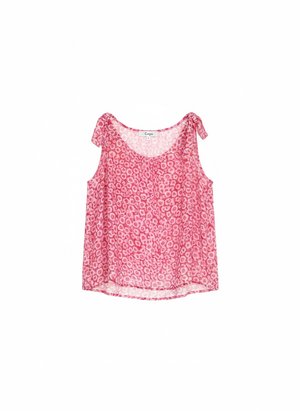 Pink Patterned Sleeveless Blouse