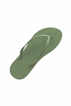 Green Textured Casual Flip-Flops
