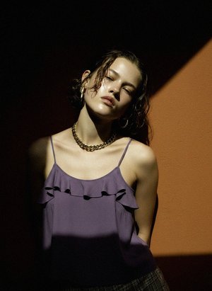 Sleeveless Ruffle Detail Top