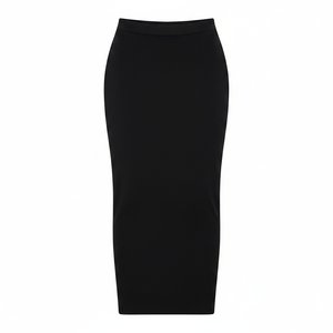 Sleek Black Form-Fitting Maxi Skirt