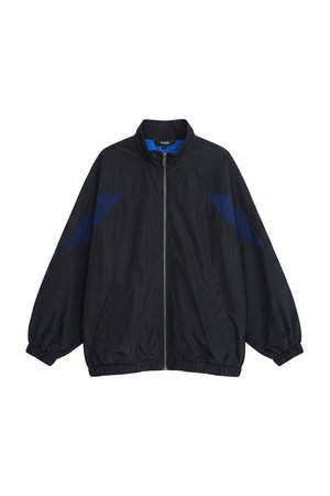 Oversize Color Block Windbreaker Jacket
