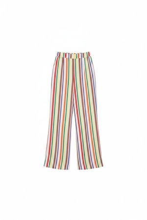 Vibrant Striped Wide-Leg Beach Pants