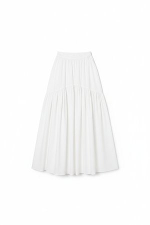 Flowy White Tiered Maxi Skirt