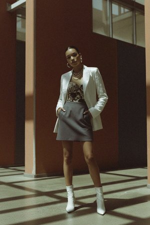 Sleek Grey Mini Skirt