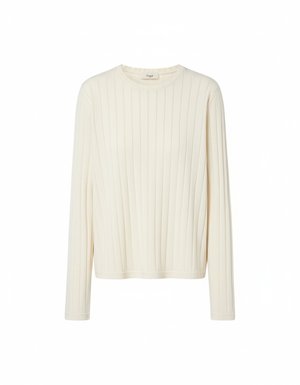 Ribbed Knit Crew Neck Sweater