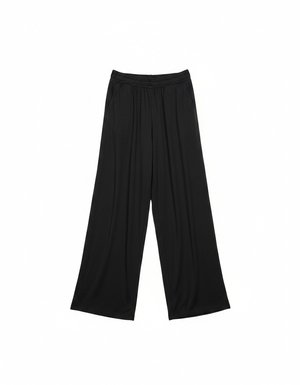 Oversize Black Wide-Leg Regular Pants