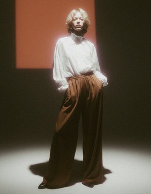 Relaxed Fit Wide-Leg Trousers