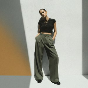 Pleated Wide-Leg Trousers - Olive Green