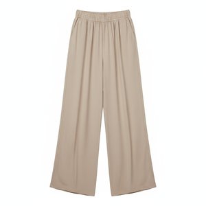 Flowy Wide-Leg Trousers in Soft Beige