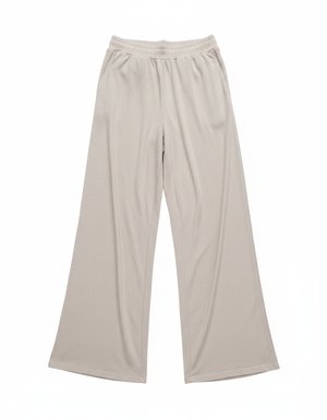 Comfortable Beige Wide-Leg Lounge Pants