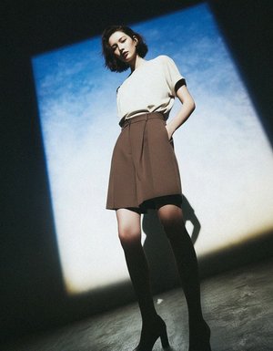 Tailored Pleated Brown Shorts