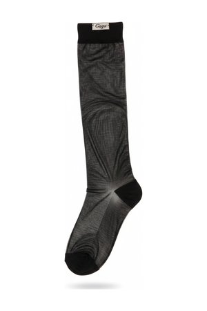 Sheer Black Knee-High Socks