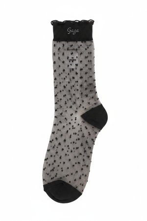 Black Sheer Dotted Ankle Socks