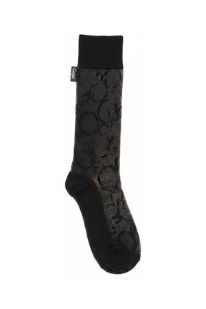 Black Sheer Patterned Knee-High Socks