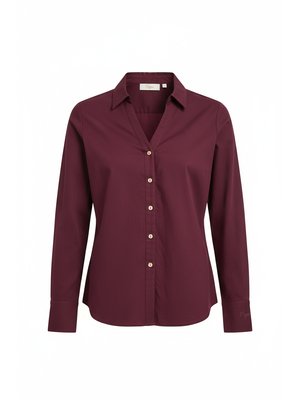 Deep Purple Collared Long Sleeve Blouse