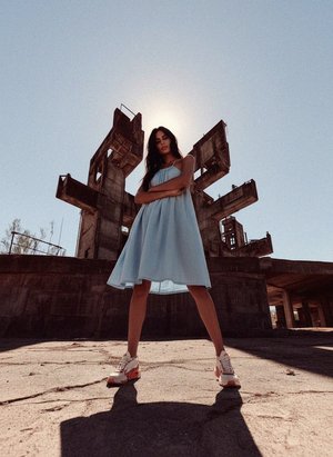 Flowy Light Blue Mini Dress
