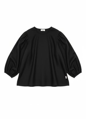 Stylish Black Blouse with Puffed Sleeves