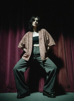 Relaxed Fit Patterned Short Jacket