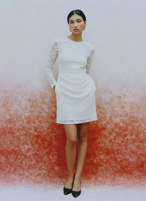 Elegant White Textured Mini Dress