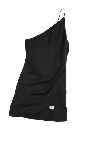 Chic Black Mini Slip Dress with Slit Detail