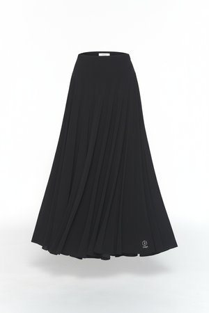 Elegant Black Flowy Maxi Skirt