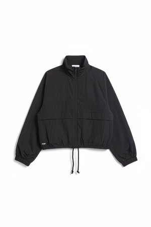 Oversized Black Lightweight Zip-Up Jacket