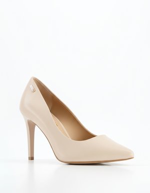Elegant Beige Pointed Toe High Heel Pumps