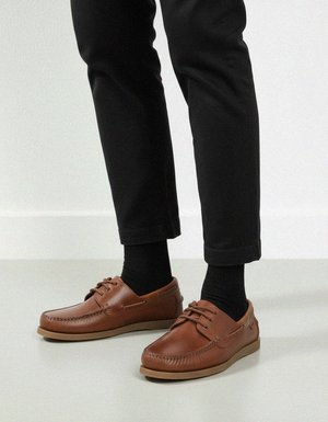 Classic Brown Leather Boat Shoes