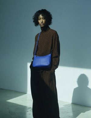 Vibrant Blue Leather Crossbody Shoulder Bag