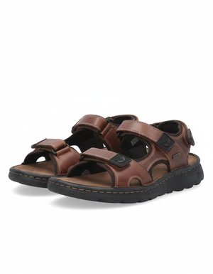 Adjustable Strap Brown Leather Comfort Sandals