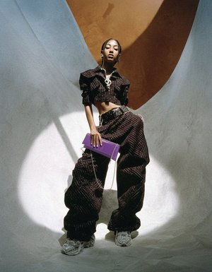 Glossy Purple Patent Clutch Bag with Chain Strap